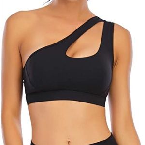 Blue camo one shoulder sports bra!